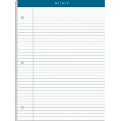 TOPS Double Docket Notepad, 8.5" x 11.75", College, White, 100 Sheets/Pad (TOP 63384)