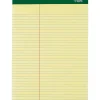 TOPS Double Docket Writing Tablets, 8-1/2" x 11-3/4", Law Ruled, Canary, 100 Sheets/Pad, 6 Pads/Pack (63396)