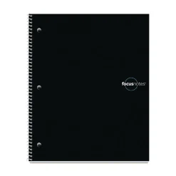 Tops FocusNotes 1-Subject Notebook, 9" x 11", Black (90223)