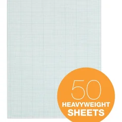 TOPS Graph Pad, 8.5" x 11", Graph Ruled, White, 50 Sheets/Pad (35041)