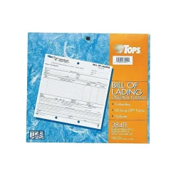 TOPS 3-Part Carbonless Bill of Lading, 8.5"L x 7"W, 50 Sets/Book (3841)