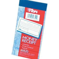 TOPS 2-Part Money/Rent Receipt Book, 5.37" x 2.75", White, 50 Forms (46820)