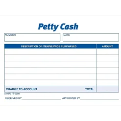 TOPS 1-Part Petty Cash, 5" x 3.5", 50 Sets/Book (3008)