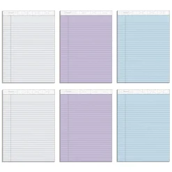 TOPS Prism Notepad, 8.5" x 11.75", Wide Ruled, Assorted, 50 Sheets/Pad, 6 Pads/Pack (TOP63116)
