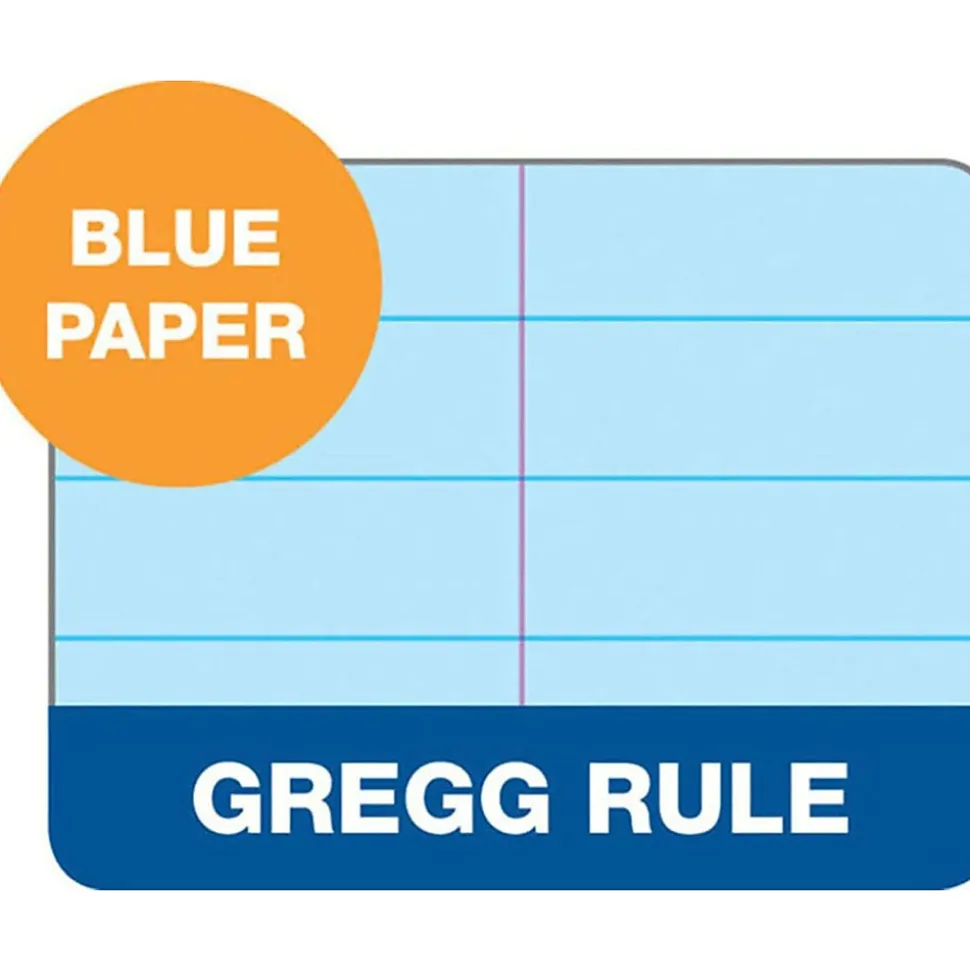 TOPS Prism Steno Pads, 6" x 9", Gregg, Blue, 80 Sheets/Pad, 4 Pads/Pack (TOP 80284)