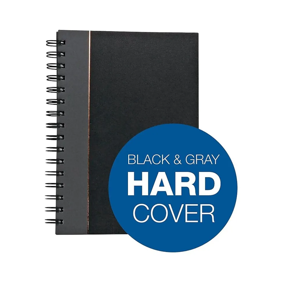 TOPS Royale Professional Notebooks, 5.88" x 8.25", College Ruled, 96 Sheets, Black (25330)