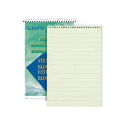 TOPS Steno Pad, 6" x 9", Gregg Ruled, Green tint, 60 Sheets/Pad (TOP 8001)