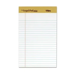 TOPS® The Legal Pad™ Plus, White, Jr Legal Ruled, 5" x 8", 50 Sheets/Pad, 1 Dozen Pads (71500)