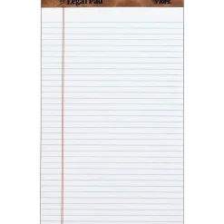 TOPS The Legal Pad Writing Pad, White, Legal Ruled, 8 1/2" x 14", 50 Sheets/Pad, 1/Pk