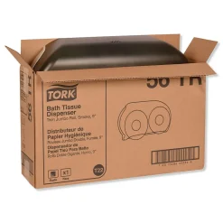 Tork® Twin Jumbo Roll Bath Tissue Dispenser, 19.29 x 5.51 x 11.83, Smoke/Gray