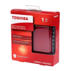 Toshiba Canvio Advance HDTC910XR3AA 1TB USB 3.0 Portable External Hard Drive, Red