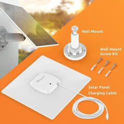 Toucan Solar Panel Charger 9.8 ft. Charging Cable IP65 Weather Resistant Adjustable Wall Mount (TNTSCP05GR)