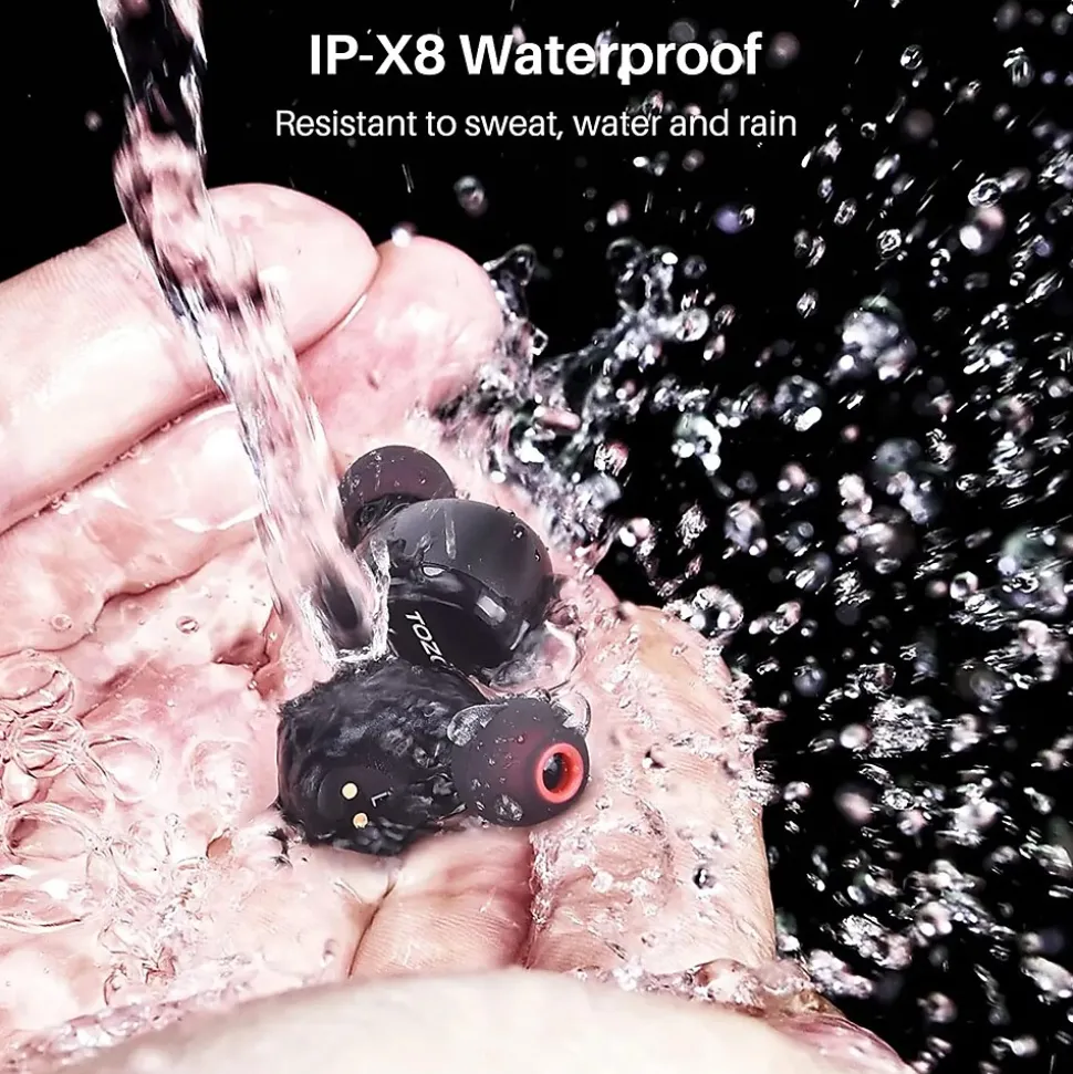 TOZO T6S Wireless Earbuds, Bluetooth, Black (TOZOT6SBLK)