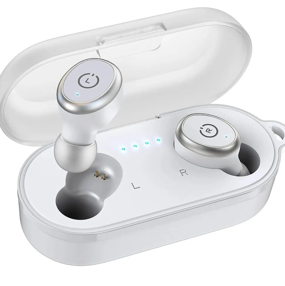 TOZO T10S Wireless Earbuds, Bluetooth, White (TOZOT10SWHT)