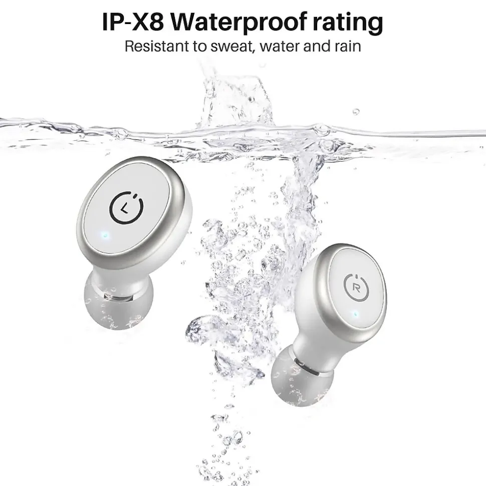 TOZO T10S Wireless Earbuds, Bluetooth, White (TOZOT10SWHT)