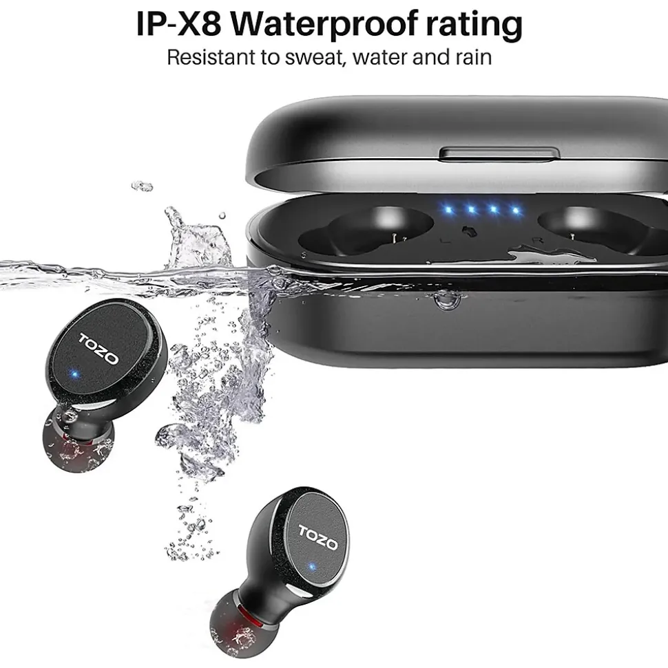 TOZO T10S Wireless Earbuds, Bluetooth, Black (TOZOT10SBLK)