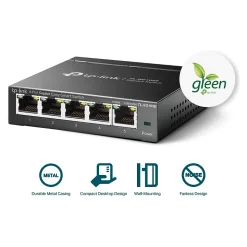 TP-LINK Easy Smart 5-Port Gigabit Ethernet Smart Switch, 10/100/1000 Mbps, Black (TL-SG105E)