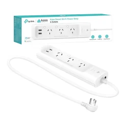 TP-LINK Kasa Smart 3-Outlet 2-USB Port Surge Protector, White (KP303)