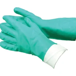 Tradex® Flock Lined Gloves, Green Nitrile, Extra Large, 12 Pair