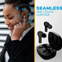 Treblab WX8 True Wireless IPX8 Waterproof Earbuds, Bluetooth, Black