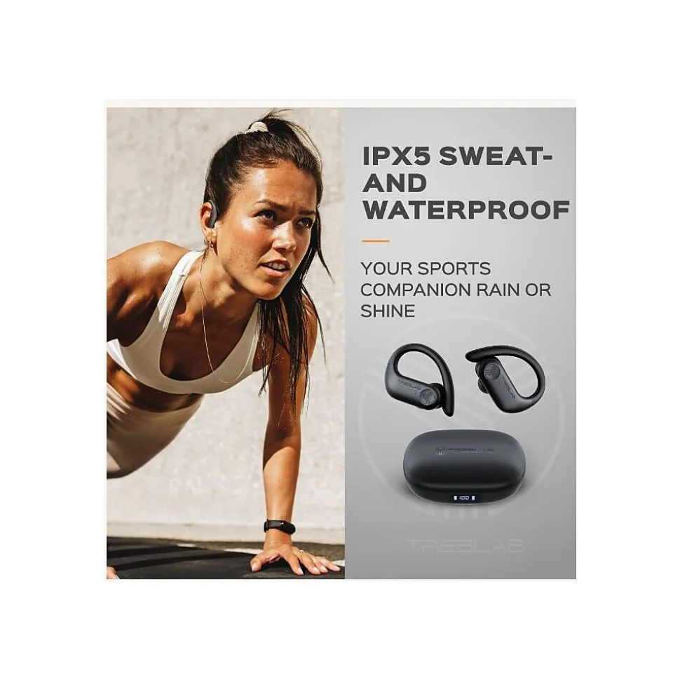 Treblab X3 Pro Wireless Noise Canceling Earbuds, Bluetooth, Black (X3-PRO-B)