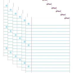 Trend Enterprises Notebook Paper Wipe-Off Chart Laminated Paper Dry-Erase Whiteboard, 17" x 22", 6/Bundle (T-27308-6)