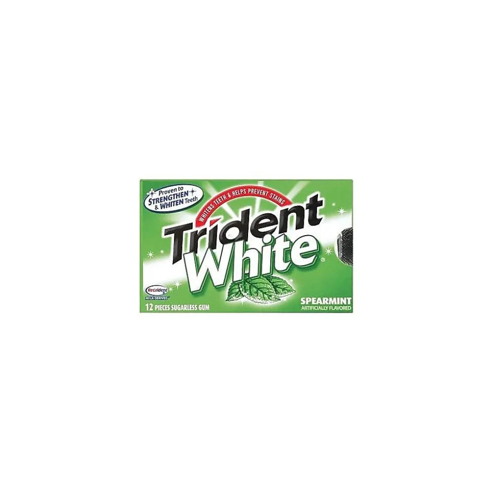 Trident White Sugar Free White spearmint Gum, 16 Pieces/Pack, 9/Box (AMC67610)