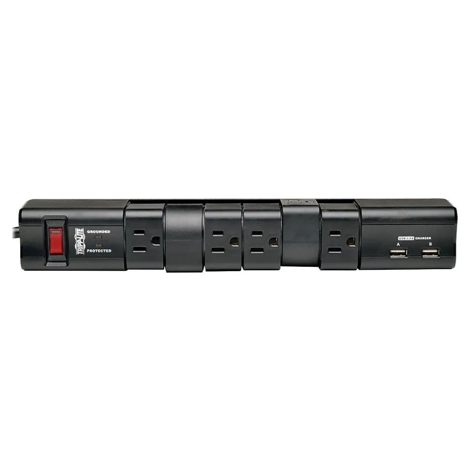 Tripp Lite 6 Outlet Rotatable, 8' Cord, 1080 Joules (TLP608RUSBB)