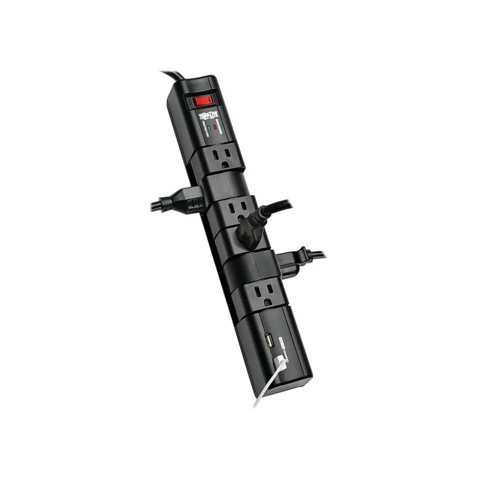 Tripp Lite 6 Outlet Rotatable, 8' Cord, 1080 Joules (TLP608RUSBB)