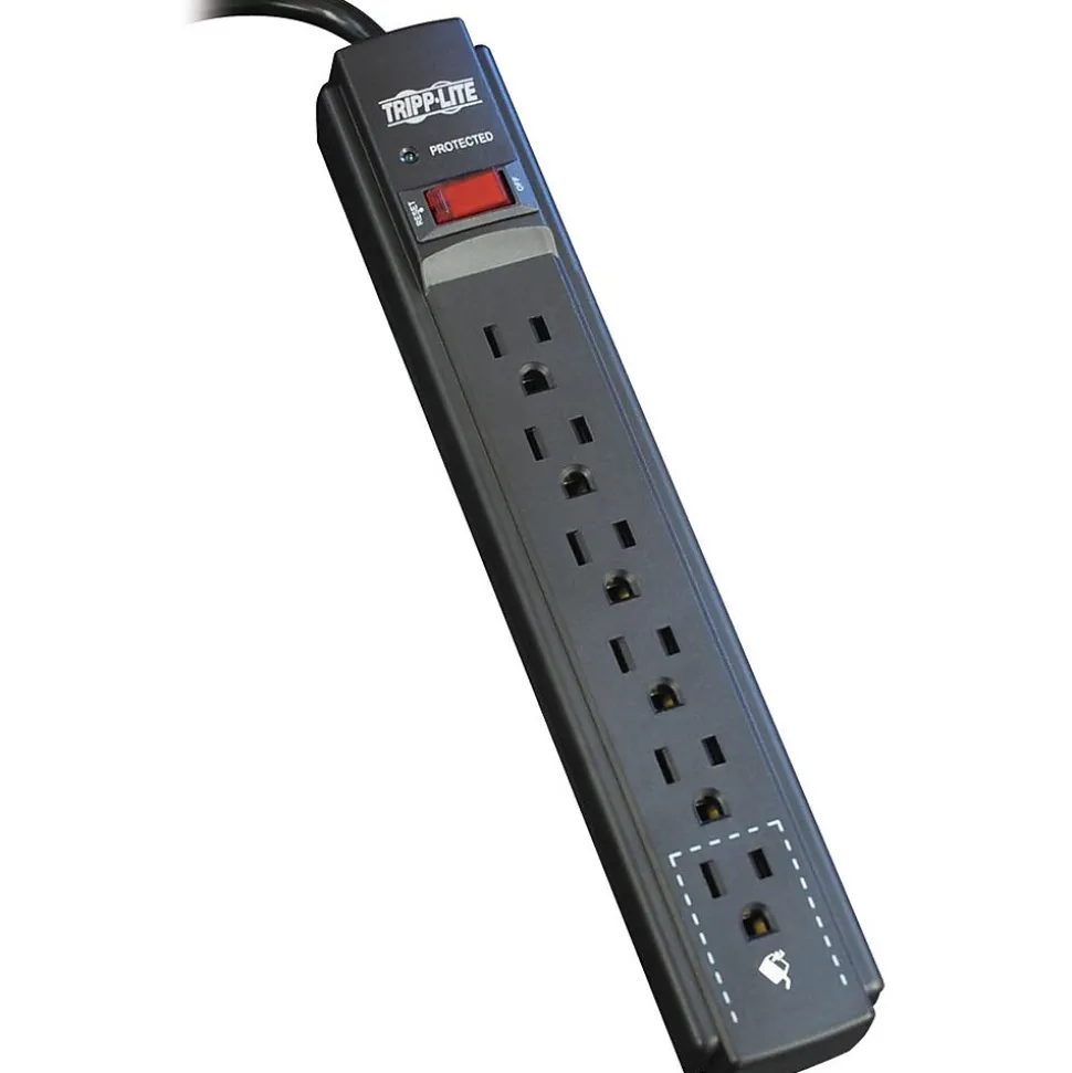 Tripp Lite 6 Outlet Surge Suppressor, 6' Cord, 790 Joules (TLP606B)