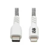 Tripp Lite Lightning USB Cable for Most Smartphones, White/Black (M102-003-HD)