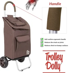 Trolley Dolly Standard Folding Hand Truck, 110 lb. Capacity, Brown (01-061)