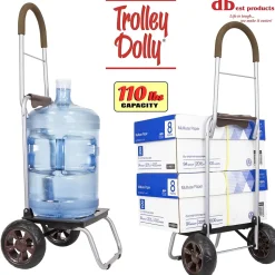 Trolley Dolly Standard Folding Hand Truck, 110 lb. Capacity, Brown (01-061)