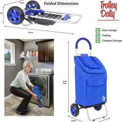 Trolley Dolly Standard Folding Hand Truck, 110 lb. Capacity, Blue (01-060)