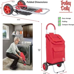 Trolley Dolly Standard Folding Hand Truck, 110 lb. Capacity, Red (01-053)