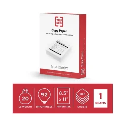 TRU RED™ 8.5" x 11" Copy Paper, 20 lbs., 92 Brightness, 500 Sheets/Ream (TR56957)
