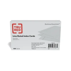 TRU REDâ„¢ 3" x 5" Index Cards, Lined, Gray, 100/Pack (TR51014)