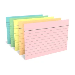 TRU RED™ 4" x 6" Index Cards, Lined, Assorted Colors, 100/Pack (TR51015)