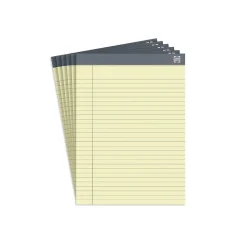 TRU RED™ Achieve Notepad, 8.5" x 11.75", Wide Ruled, Canary, 50 Sheets/Pad, 6 Pads/Pack (TR57364)