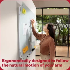 TRU RED™ Ergonomic Curved Magnetic Glass Dry-Erase Whiteboard, 4' x 3' (TR62094)