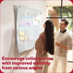 TRU RED™ Ergonomic Curved Magnetic Glass Dry-Erase Whiteboard, 4' x 3' (TR62094)