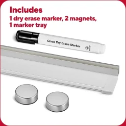 TRU RED™ Ergonomic Curved Magnetic Glass Dry-Erase Whiteboard, 4' x 3' (TR62094)