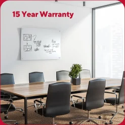 TRU RED™ Ergonomic Curved Magnetic Glass Dry-Erase Whiteboard, 4' x 3' (TR62094)