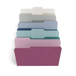 TRU RED™ File Folders, 3-Tab, Letter Size, Assorted Jewel Tone Colors, 100/Pack (TR58172)