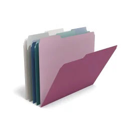 TRU RED™ File Folders, 3-Tab, Letter Size, Assorted Jewel Tone Colors, 100/Pack (TR58172)