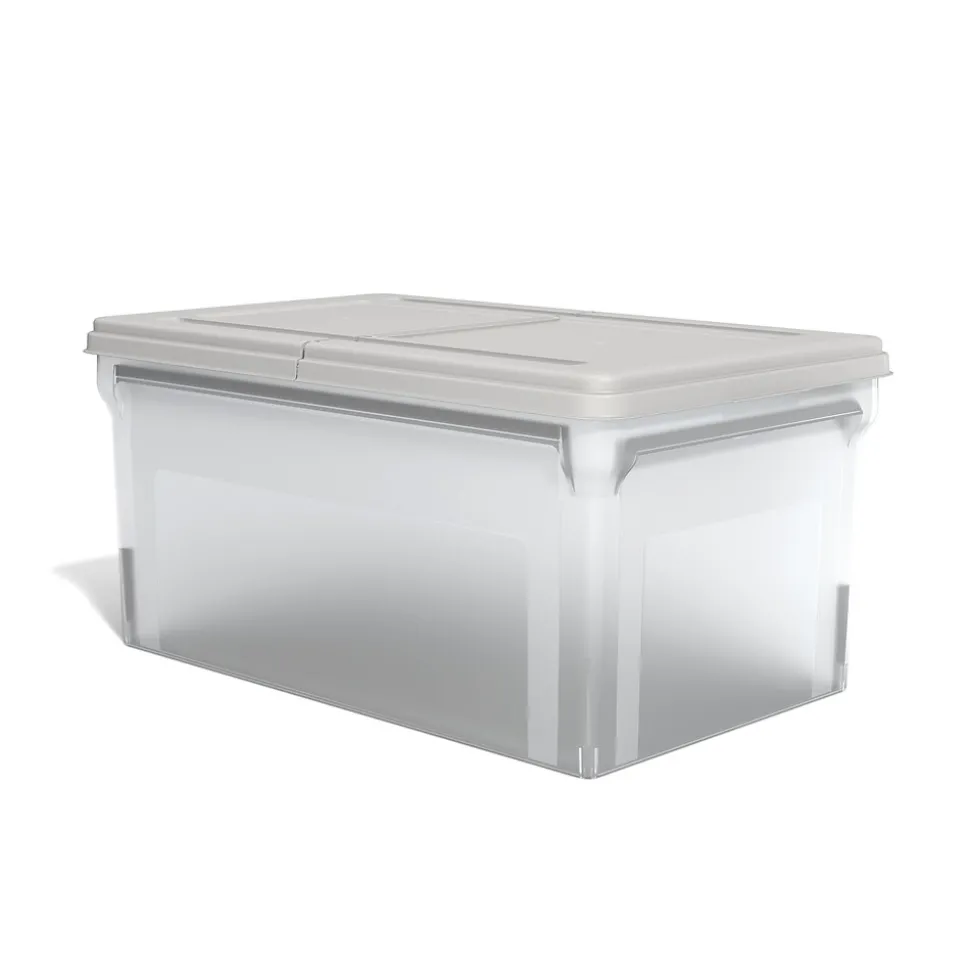TRU RED™ Hanging File Box, Hinge Lid, Letter Size, Clear (TR58303)