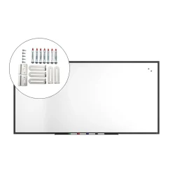 TRU RED™ Magnetic Porcelain Dry Erase Board, Black Frame, 8' x 4' (TR61191)