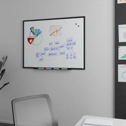 TRU RED™ Magnetic Steel Dry Erase Board, Black Frame, 4' x 3' (TR61181)