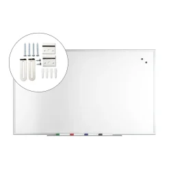 TRU RED™ Magnetic Steel Dry Erase Board, Satin Frame, 5' x 3' (TR61176)