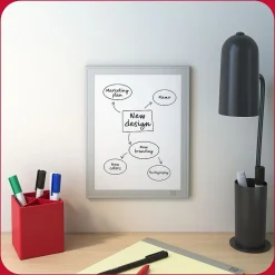 TRU RED Melamine Dry-Erase Whiteboard, Aluminum Frame, 8.5